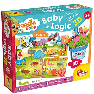 LISCIANI Carotina Baby Logic Florero 3D + Puzzles-El Prado-Juego Educativo para niños a Partir de 2 años, Multicolor (92550)