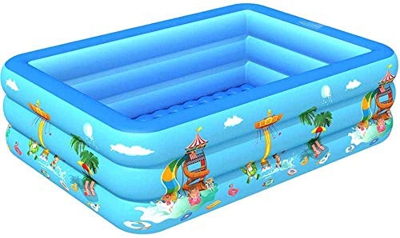 Inflatable Pool Baby Swimming Pool for Indoor and Outdoor Square Inflatable Paddling Pool for Ages 3+