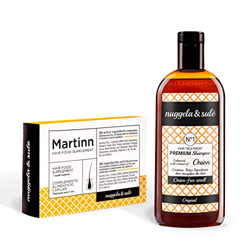 Nuggela & Sulé Complemento Alimenticio para el Cabello - 65 gr + Champú Premium con extracto de cebolla - Estimula el crecimiento del cabello - 250 ml características