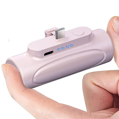 fajia Linternas portátiles, Linternas portátiles con Banco de energía de 5000 mah, Cargador portátil pequeño con Linterna, Banco de energía liviano, C