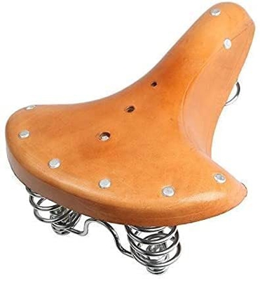 Asiento para Bicicleta Sillin Bicicleta Montaña Bicicleta Sillín Cómodo Ciclismo Sillín Vintage Ciclismo Bicicleta Sillín MTB Bike Cowhide Saddle Asie