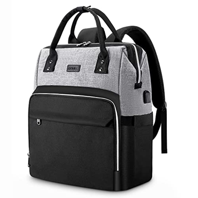 HOMIEE Mochila Mujeres Mochila Cuadrada para Portátil de 15.6",Mochila para Adolescentes con Puerto de Carga USB, Bolso Casual Impermeable,Mochila de 