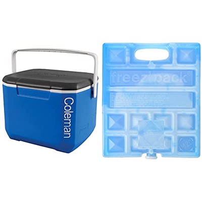 Coleman 16Qt Nevera Rígida, Unisex Adulto, Azul, M + Campingaz M20 Acumulador Frio, Unisex, Azul, 17 X 3 X 20 Cm