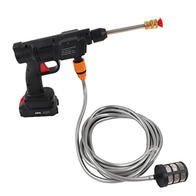 CUEI Lavadora a Presión Inalámbrica, Pistola de Lavado a Presión Portátil de 350 PSI con Boquillas, Batería Y Cargador, Limpiador de Energía Portátil