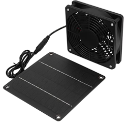 Ventilador alimentado por panel solar, diseño de motor resistente a la intemperie Ventilador solar de red de protección de metal, protección de seguri precio