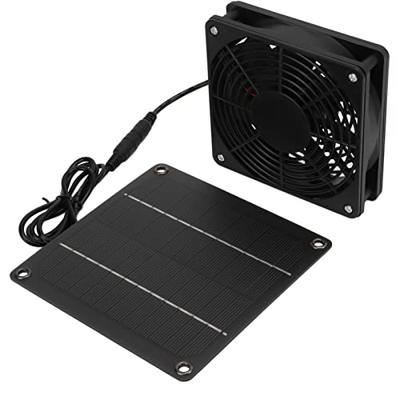 Ventilador alimentado por panel solar, diseño de motor resistente a la intemperie Ventilador solar de red de protección de metal, protección de seguri