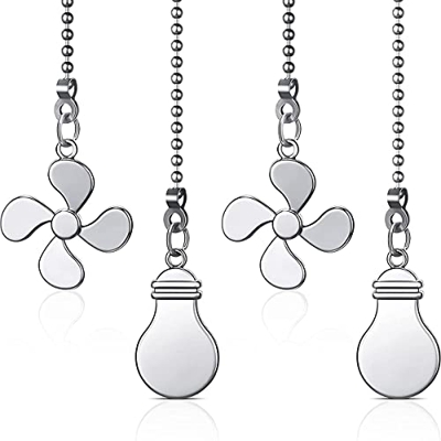 FEBIO Ventilador de Techo Cadena de TraccióN Ventilador Cadena de ExtensióN Cadena de Ventilador Tiradores Decorativos 12 Pulgadas Ventilador de Techo