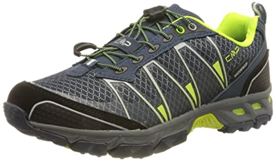 CMP, Zapatillas de senderismo Altak Trail Shoe WP Unisex adulto, Tinta azul amarilla fluorescente, 46 EU