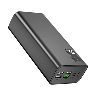 Batería Externa 50000mAh QC 3.0 22.5w y PD20W USB C Carga rápida Portátil Cargador, 5 Output y 2 Input Power Bank Adecuado para Teléfonos móviles, Aur