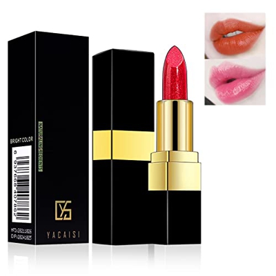 Lápiz Labial Que Puede Cambiar De Color, Pintalabios Magico Larga Duracion Hidratante, Barra de labios de Cambio de Temperatura, Nutre Naturalmente lo