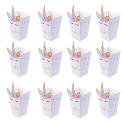 Nv Wang Caja de Palomitas de Maíz,Bolsas Bolsa de Palomitas 12 Piezas Caja de Fiesta de Palomitas Contenedor de Dulces para Los Bocados del Partido Lo precio