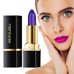 Shichangda Labial Que Cambia de Color Blue Rose | Pintalabios Azul mágico Que Cambia de Color | Larga duración hidrata el Azul Cambiado a Brillo de La características