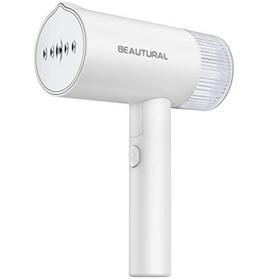 BEAUTURAL Plancha de vapor Vertical Horizontal de Ropa, Elimina Arrugas Plegable Calentamiento Rápido 30S, Mini Pancha de Vapor Portátil para hogar y