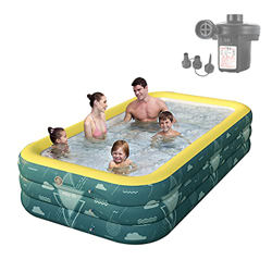 Piscina Inflable con Bomba De Aire, Piscinas Familiares Para Niños De Tamaño Completo, Piscina Sobre El Suelo Rectangular, Piscina Inflable Grande Par precio