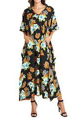 Miss Lavish London Kaftans - Vestido tipo kimono para mujer para adolescentes a mujeres adultas en tallas regulares a grandes, XXL, 124 negro, 124-neg características