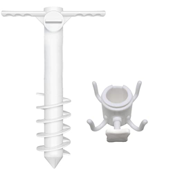 OUHUAN Sombrilla de Playa, Ancla de, 5 Soportes en Espiral con Soporte, Gancho Colgante para Patio, CéSped, Hogar, JardíN, para Todas Las Sombrillas d características