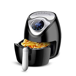 Freidora de aire para barbacoa, freidora de aire sin aceite de 2,6 l, freidora de aire caliente multifunción con temporizador y temperatura ajustable, precio