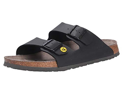 BIRKENSTOCK ESD, Arizona Antistatik Birko-Flor Negro Talla Plantilla Estrecha Unisex-Adultos, 41 EU