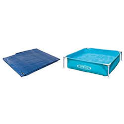 Silverline 633522 - Lona (6,1 x 9 m) + Intex 57173NP - Piscina Desmontable Mini Small Frame 122 x 122 x 30 cm, 337 litros, Multicolor características