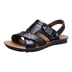Sandalias Cuero Deportivas para Hombre Verano Exterior con Punta Abierta Sandalias de Playa Zapatillas de Exterior Montaña Senderismo Zapatos Playa Ma precio