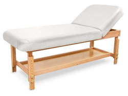 QUIRUMED Camilla de Madera SPA con Respaldo Blanco precio