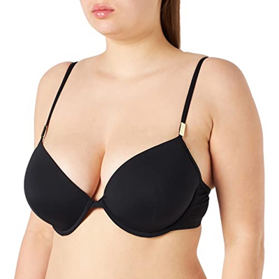 Calvin Klein Push Up Parte Superior de Bikini, Pvh Black, 85D para Mujer