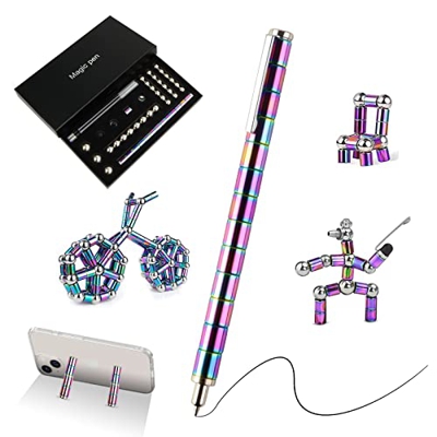 Bolígrafo Magnético, Bolígrafo MagnéTico de Descompresión, Fidget Pen Multifunción, Magnetic Polar Pen con Lápiz Táctil, Regalo Creativo DIY Juguetes 