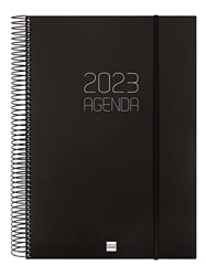 Finocam - Agenda 2023 Espiral Opaque 1 Día Página Enero 2023 - Diciembre 2023 (12 meses) Negro Español, DIN A4 - E40-210x297 mm características