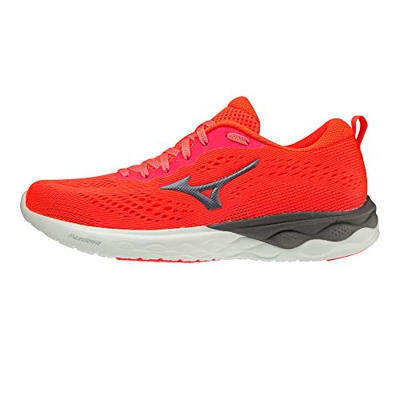 Mizuno Wave Revolt 2 (W), Zapatillas de Running Mujer, Fiery Coral 2/Metallic Gray/Quite Shade, 39 EU