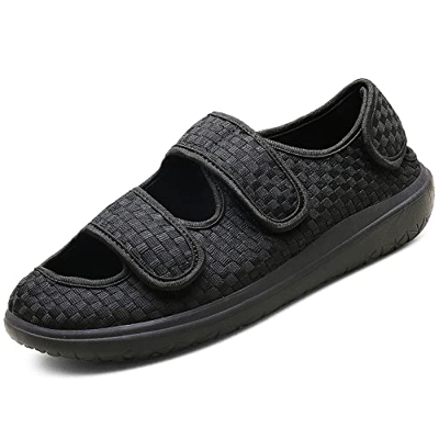 Zapatillas Ortopédica Mujer Hombre Zapatos Diabéticos Sandalias Extra ancho para ensanchar Ajustable Cómoda Artritis Edema Zapatos hinchados Unisex,Ne
