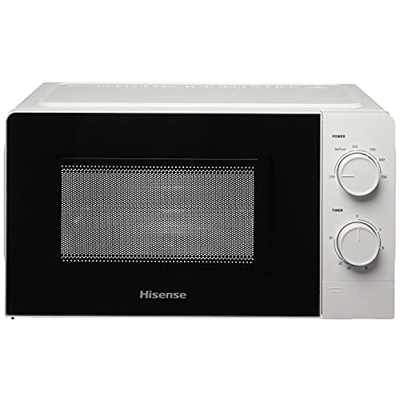 Hisense H20MOWS1 Horno microondas mecánico, capacidad 20 L, potencia 700 W, blanco