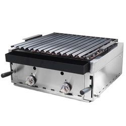 MBH - Barbacoa profesional gas eco 60 cm - Parrilla enteriza pavonada precio