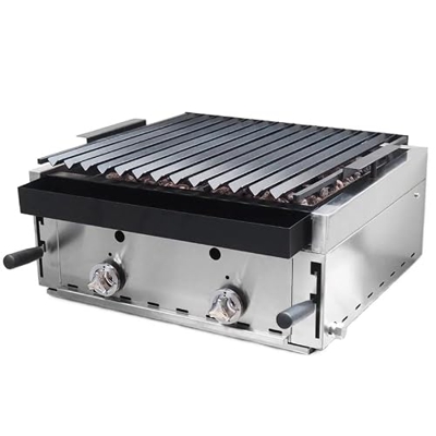 MBH - Barbacoa profesional gas eco 60 cm - Parrilla enteriza pavonada