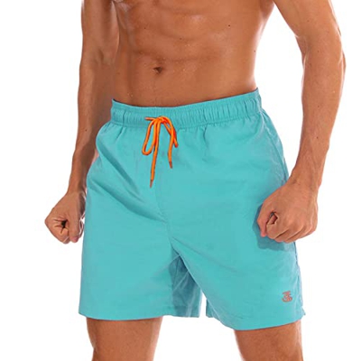 JustSun Bañador Hombre Corto Surferos Secado Rápido Traje de Baño Hombre Shorts de Baño Playa Bañadores Natacion Surf Hombre Piscina Lago Azul XL