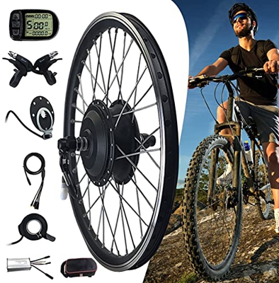 CICOLO Kit de conversión para Bicicleta eléctrica 48V 250/350/500/1000W/15000W, para 20"/24"/ 26"/27,5"/28"/ 29"/ 700C Rueda Delantera, con Controlado
