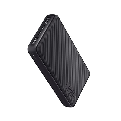 Trust Mobile Primo Batería Externa Carga Rapida 15000mAh, Power Bank Sostenible USB-C 3 A, 69 Horas Extra, 3 Entradas, Cargador iPhone, iPad, Samsung,