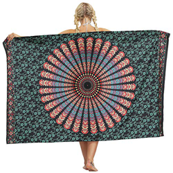 Nuofengkudu Mujeres Bikini Cover up Falda Pareo Floral Print Ropa De Playa Vacaciones Traje de Baño Sarongs Wraps Beachwear(Verde B,Talla única) precio