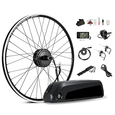 SEASON Kit de conversión para Bicicleta eléctrica, Motor Trasero de 26 Pulgadas 36V 250W con batería de 36V 13Ah, para 8-10 Speed Cassette, con Contro