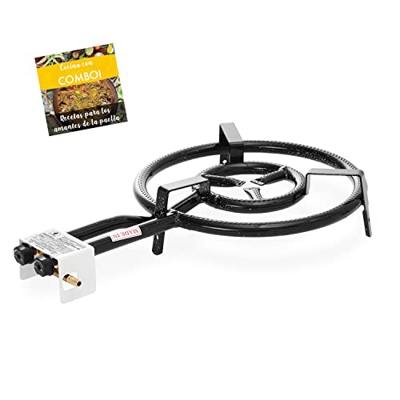 COMBOI - Quemador 40cm - paellero de gas butano-propano, hornillo de gas, incluye recetas e instrucciones de montaje y conservación, productos fabrica