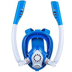 NIVOK Snorkel de Cara Completa Máscara de esnórquel de Cara Completa Respiración Segura Máscara de Buceo panorámica de 180 ° con Sistema Dry Top Tubos características