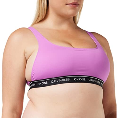 Calvin Klein Bralette-rp Parte Superior de Bikini, Helio Hue, L para Mujer