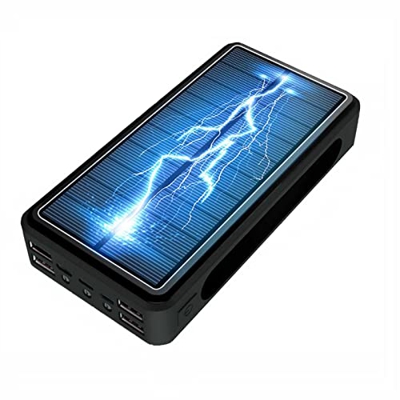 Giural Power Bank 100000mAh Cargador Solar Batería Externa Móvil Portátil Ultra Alta Capacidad con 4 Salidas Compatible T iPhone Android eléfono Smart