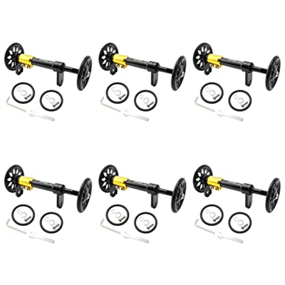 VORCOOL 6 Juegos de Soportes Easywheel Telescópicos para Accesorios Traseros Ruedas con Carga de Barra Portaequipajes Compatible con Pernos Plegables 