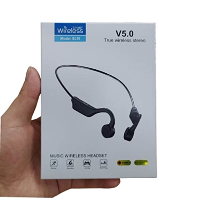 Auriculares de Conducción Ósea, Auriculares Inalámbricos Bluetooth 5.0 de Conducción Ósea con Micrófono IP55 Aleación de Auriculares Deportivos con Bl