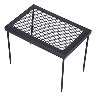 Parrilla para Fogata Multifunción de Hierro de Alta Dureza Conexión de Rosca Duradera Parrilla de Campamento Desmontable para Acampar Al Aire Libre