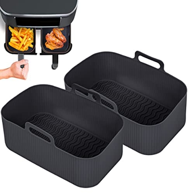 LEISHENT Revestimiento de freidora de Aire para freidora Ninjas Dual Air, Revestimiento de Silicona para freidora de Aire Reutilizable para Accesorios