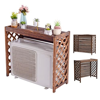generisch Aire Acondicionado Soporte De Flores Madera Maciza Soporte para Plantas Exterior Anticorrosión Rack De Aire Acondicionado De Madera Estanter