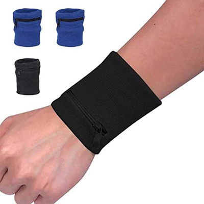 4 piezas, bolsa de muñeca deportiva, bolsillo con cremallera para pasamanos, funda para muñeca, llaves, tarjetas bancarias, guardar auriculares, adecu