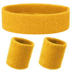 3 Piezas La Mu?equera Amarilla Incluye 1 Diadema Deportiva y 1 par de Mu?equeras para Hombres y Mujeres Accesorios Deportivos en oferta