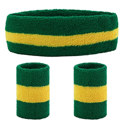 Yolev 3 Piezas Banda para el Sudor a Rayas Incluye Banda para la Cabeza Deportiva y Mu?equeras Accesorios Deportivos para Hombres y Mujeres precio